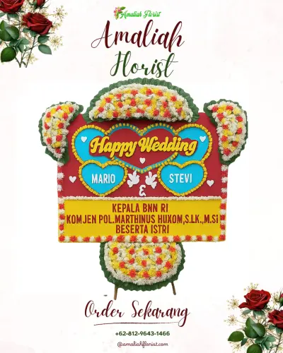 Karangan Papan Bunga Pernikahan di Cantigi Wetan